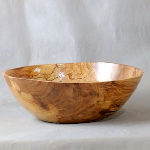 Spalted Mountain Ash Wooden Bowl: Thin Wall Decorative Centerpiece