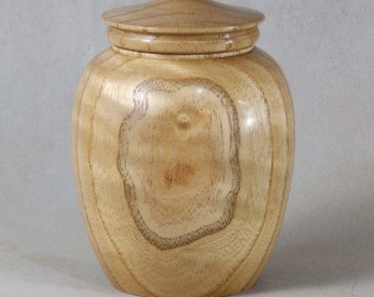 Small Lidded Box or Ginger Jar from Amur Cork Bark Tree wood with Threaded Lid