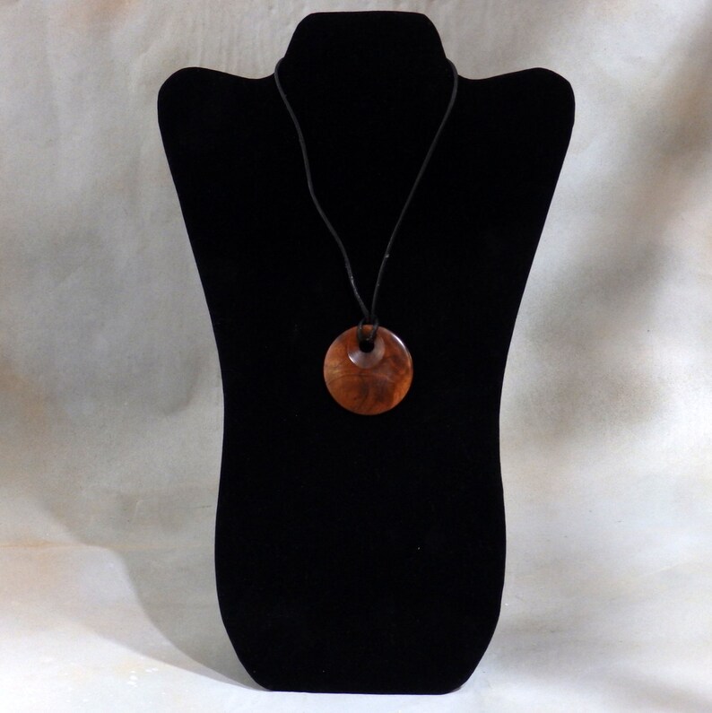 Wooden Pendant Turned from Camphor Burl Wear Wood Simple Yet Elegant image 2