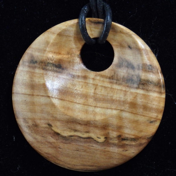 Mountain Ash (Rowan) Wooden Pendant, Wear Wood, Jewelry, Leather Cord