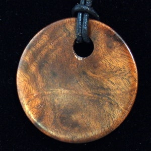 Wooden Pendant Turned from Camphor Burl Wear Wood Simple Yet Elegant image 3