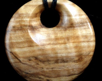 Mountain Ash (Rowan) Wooden Pendant, Wear Wood, Jewelry, Leather Cord