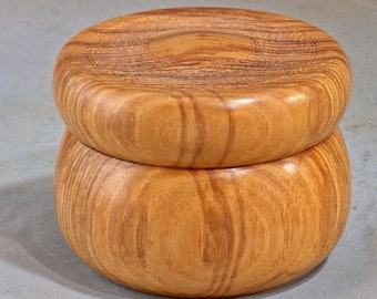 Lidded Wooden Box, Olive Ash, Threaded Lid