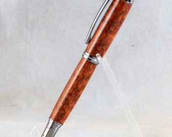 Highly Figured Bubinga Wood Rollerball Pen - Elegant roller ball pen - Rare Figured Wood