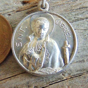 St. Gabriel Possenti Vintage Catholic Medal Pendant Centenary of Death 1862 1962 Metal Saint Charm