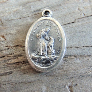 St. Francis & St. Anthony Vintage Catholic Medal or Pendant St. Francis of Assisi St. Anthony of Padua Holy Religious Metal Charm