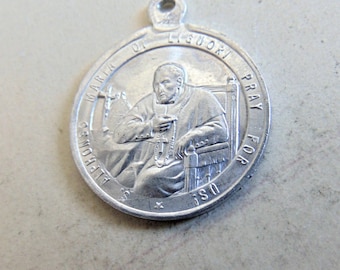 16MM Sterling Silver 925 San Gerardo St Gerard Majella Medal Pendant Charm-ITALY