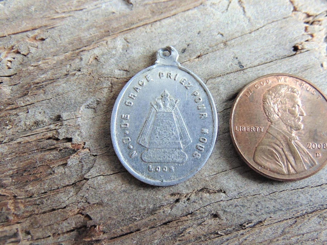 Notre Dame De Grace Vintage French Catholic Medal Aluminum Metal Our ...