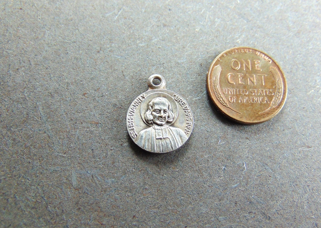 St. Philomena & St. John Vianney Vintage French Catholic Medal or
