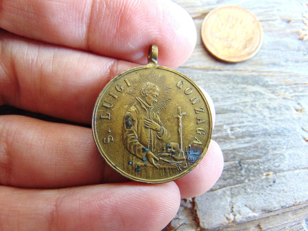 St. Aloysius Gonzaga Antique Catholic Medal or Pendant S. Luigi Gonzaga