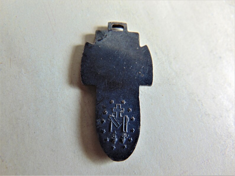 Baseball Catholic Vintage Miraculous Medal or Pendant Religious Athletics Sports Charm Metal Virgin Mary