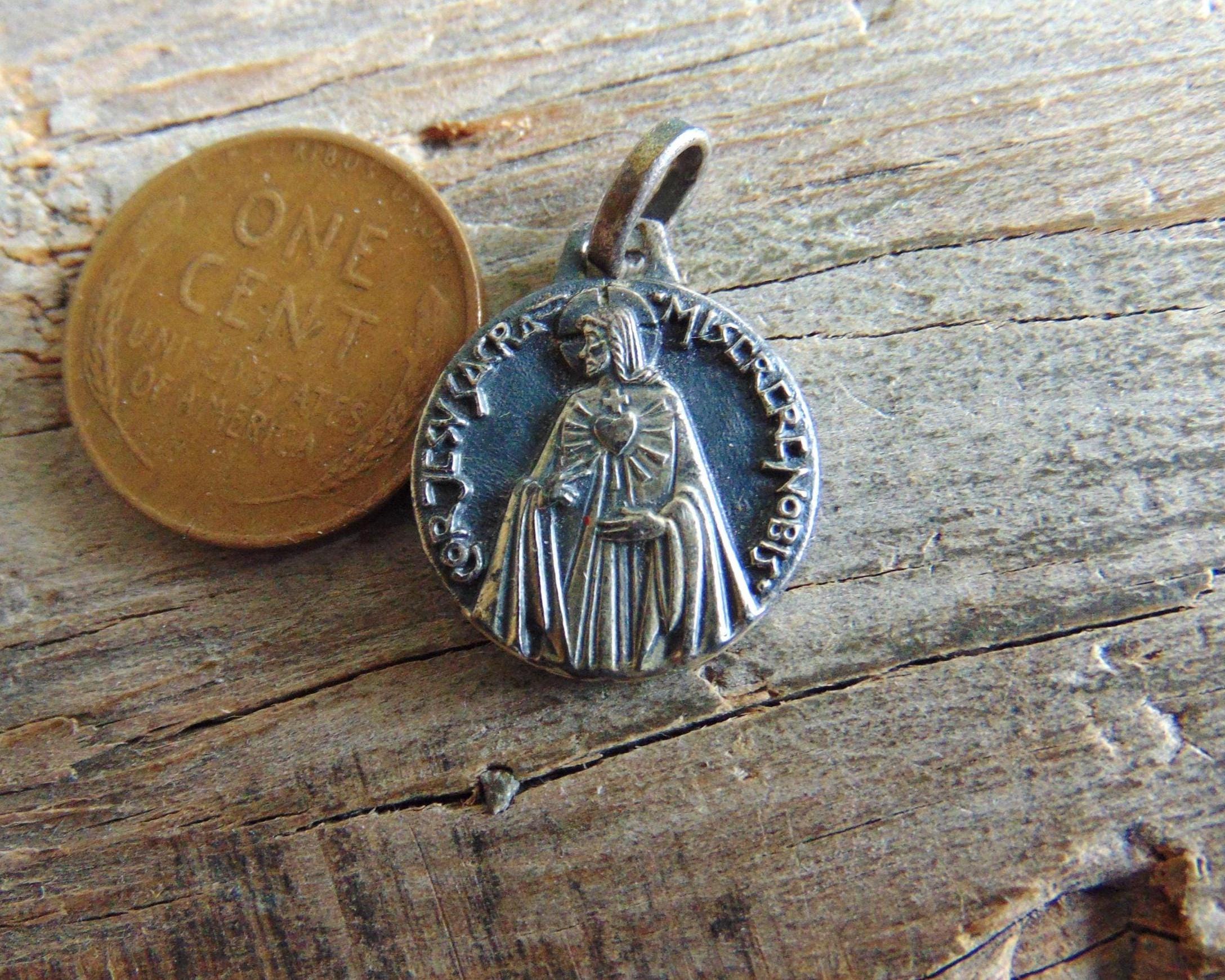 Jesus & Virgin Mary Vintage Catholic Medal Signed Py Modernist French ...