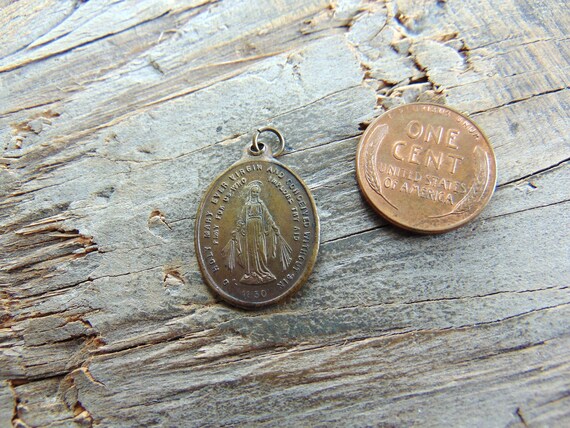 O Holy Mary Ever Virgin Antique Miraculous Medal … - image 3
