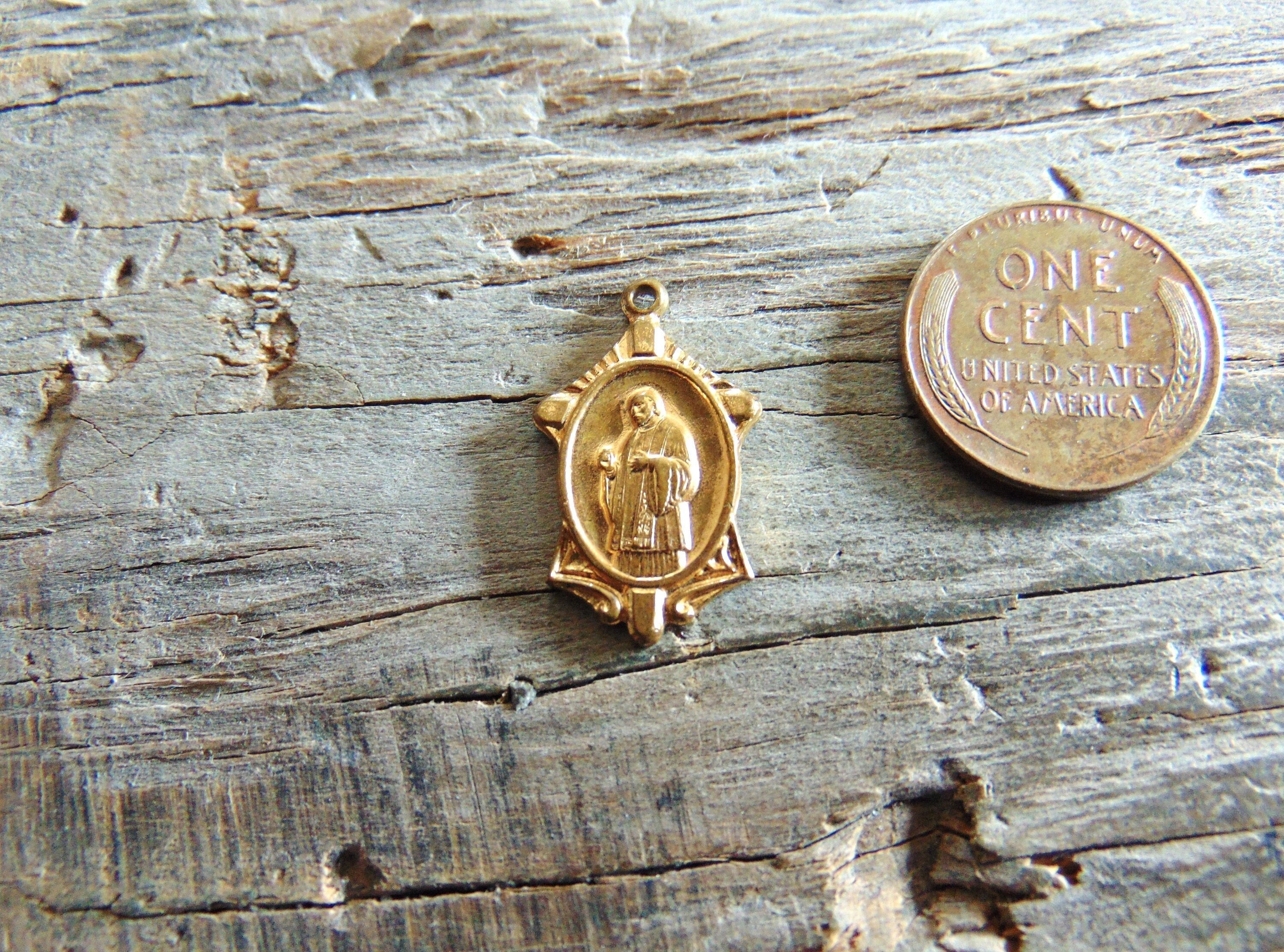 Saint Vincent de Paul Religious Medal 14 色っぽく K黄色