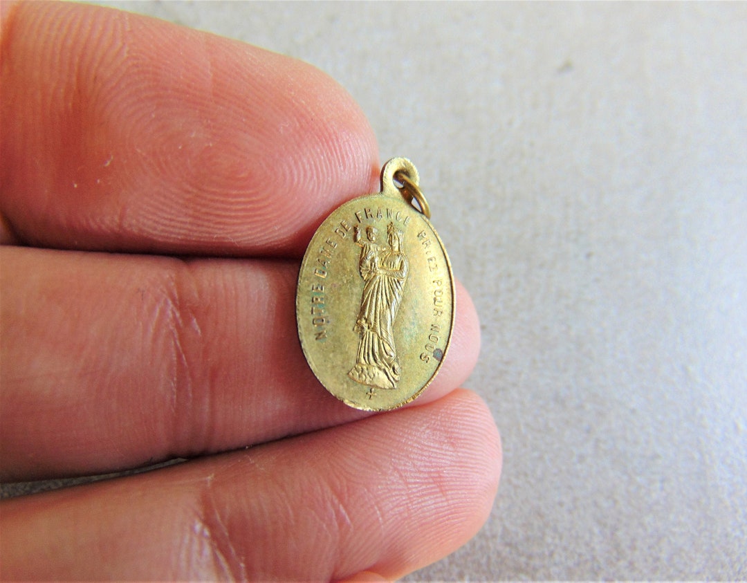 Notre Dame Du Puy & Notre Dame De France Antique French Catholic Medal ...