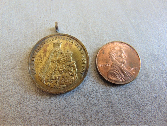 Our Lady of Valleverde Antique Catholic Medal or … - image 3