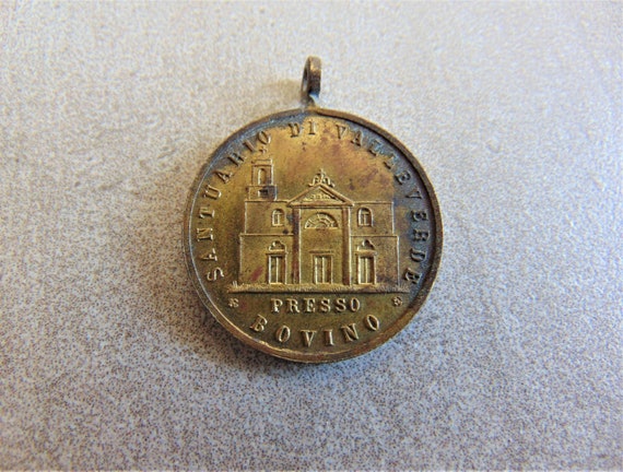 Our Lady of Valleverde Antique Catholic Medal or … - image 2