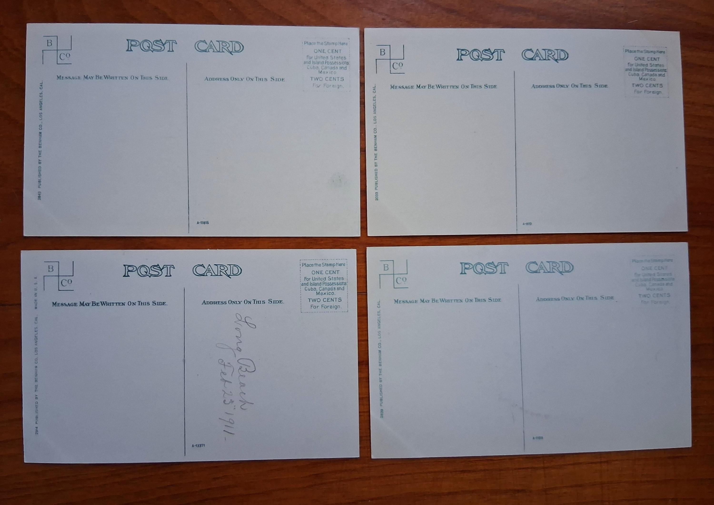Set of FOUR Catalina Color Postcards off the California Coast - 1910s ...