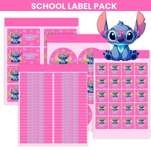 Pack of 137 personalized school labels, school labels, waterproof, Vinyl adhesive labels in diferent sizes, school labels, kindergarten