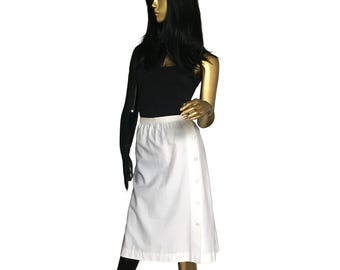 Courrèges Vintage 80s Cotton White Skirt Made in France