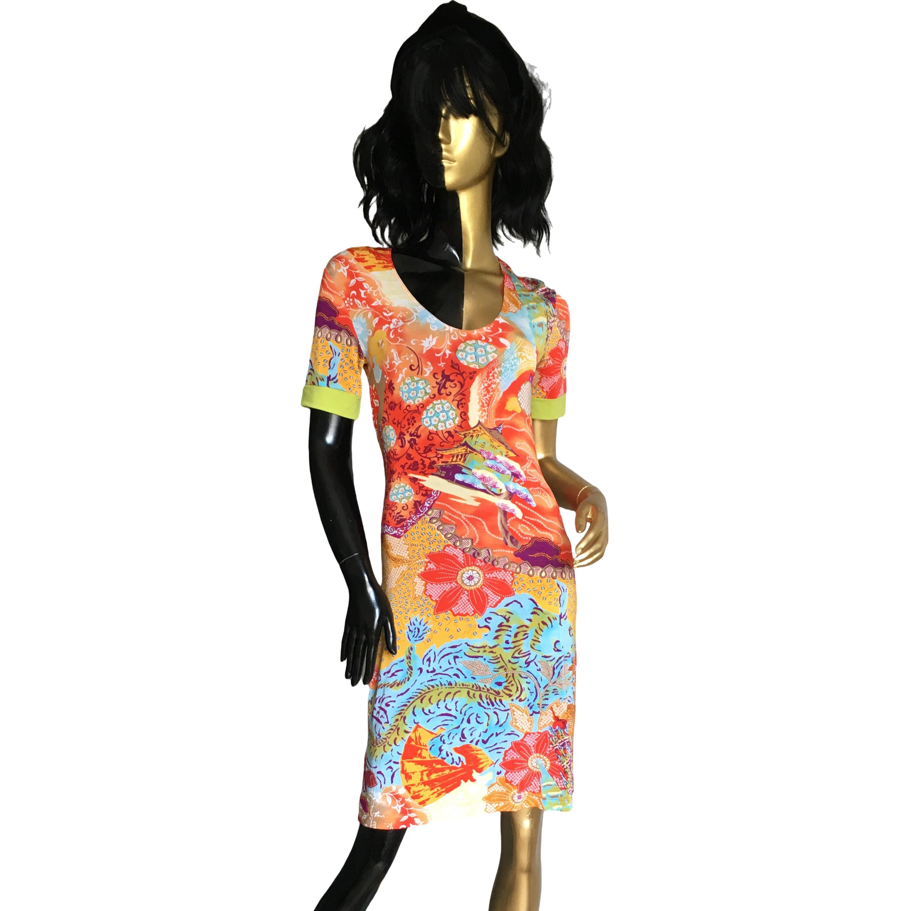Robe vintage CHACOK en coton imprimé taille 40