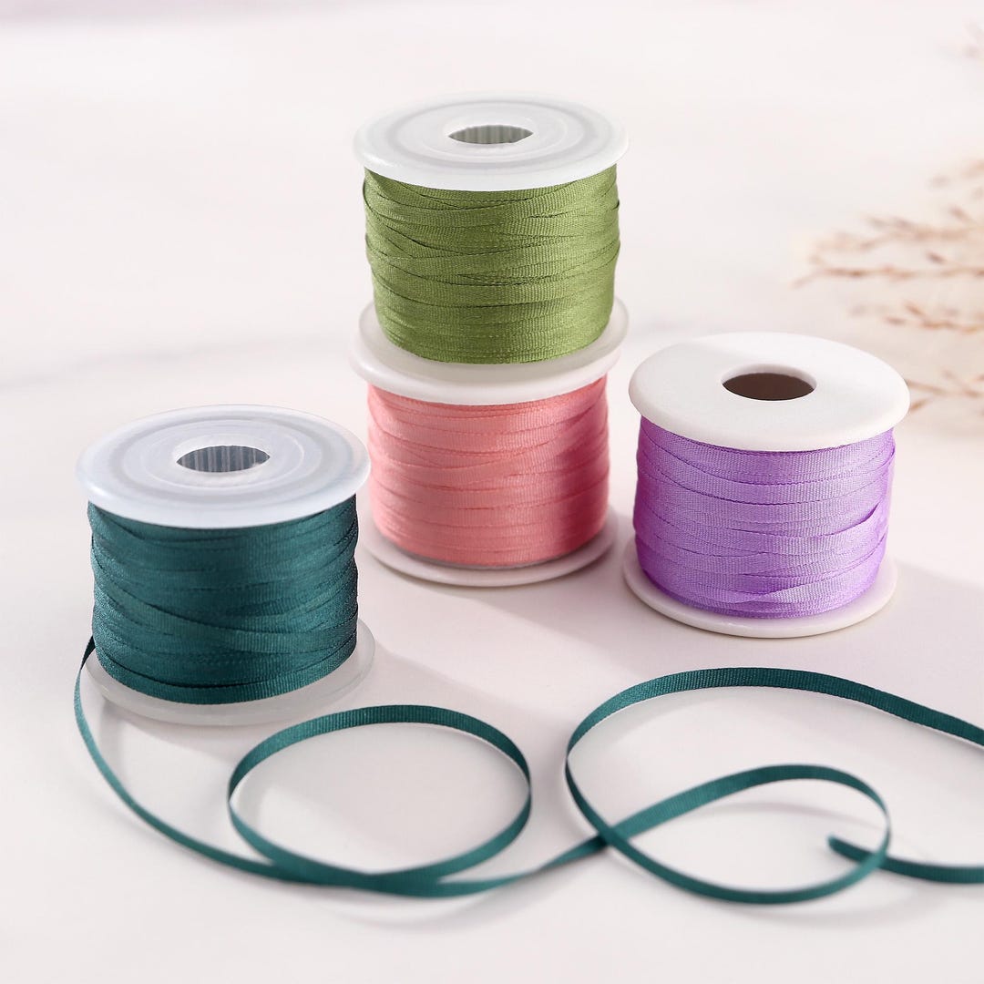 Deluxe 2mm Silk Ribbon Collection – 19 Beautiful Colors, Smooth Satin ...
