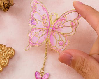 Butterfly Bookmark: Elegant Metal Page Marker with Vintage Pouch