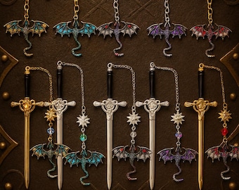 Dragon Wing Metal Bookmarks - Fantasy Reading Accessories, Set of 2