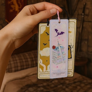 Fantasy Dragon Knight Bookmark with Acrylic & Silky Tassels, Ideal for Readers, Unique Gift for Book Lovers and Fantasy Enthusiasts