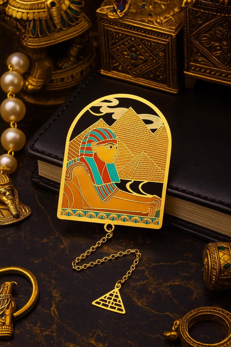 Egyptian Sphinx & Bastet Metal Bookmark: Vintage Ankh Charm - Etsy