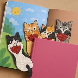 Cat Paw Diamond Bookmark Kit - 4Pcs 5D DIY Diamond Painting ,reading accessori,catful birthday gift,paperbookmark,mignon, bookmark,gift ting