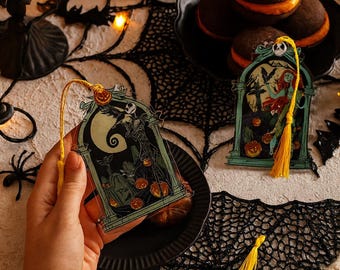 Zakładka do książki ze stali nierdzewnej na Halloween: Upiorny wisiorek
