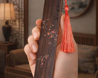 Handcrafted China Floral Wood Bookmark