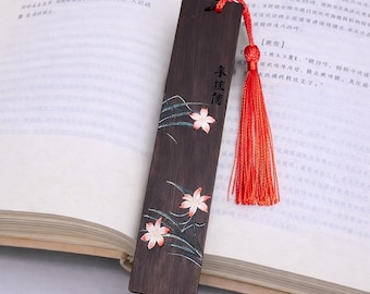 Handcrafted China Floral Wood Bookmark