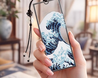 The Wave of Kanagawa Fujiyama cherry blossom Metal bookmark