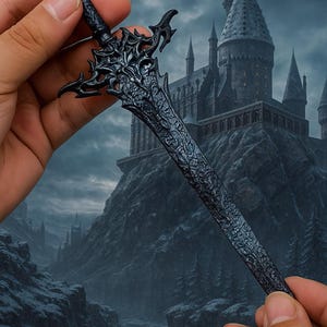 Sword Bookmark Metal Zinc Alloy Blue Purple Gift Halloween Christmas Accessory,Men,mythical sword,enchanted sword,legendary blade,zinc alloy