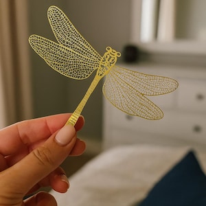 Handmade Dragonfly Brass Bookmark -dragonfly bookmark,handmade bookmark,luxury bookmark,gift for readers,brass bookmark,custom bookmark