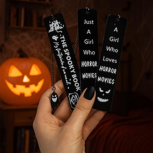 Metalen bladwijzer Halloween met vleermuishanger – Gothic Reading Peace Bookmark for Book Lovers