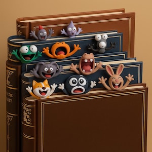 Personalized Wacky Bookmarks Squashed Animal Zoo Gift for Kids Girls Boys Book Lovers - gifte , goofy bookmark gift 3d animal wacky bookmark