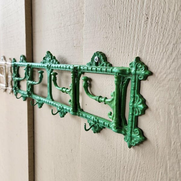 Vintage Cast Iron Four-Hook Rotating Clothes Rack | Handmade Country Style Home Decor