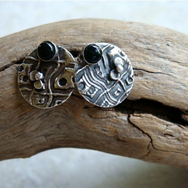 Onyx Abstract Post Earrings