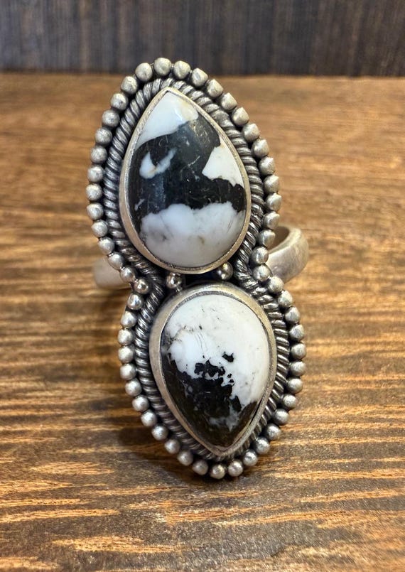 Adjustable, White Buffalo, Ring - image 1