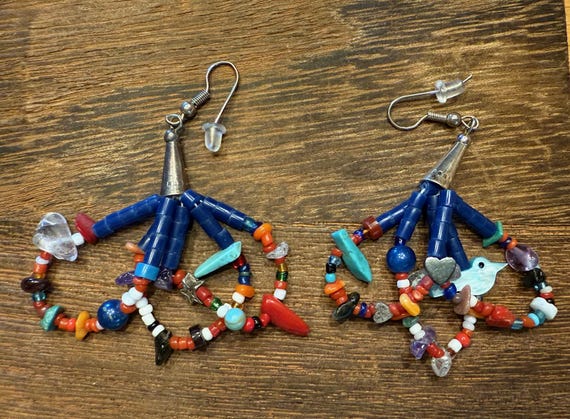 Multicolor beaded dangle earrings - image 5