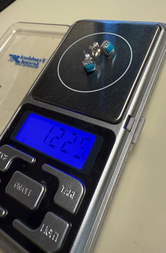 Sterling Silver, Square Turquoise, Post Earrings - image 7