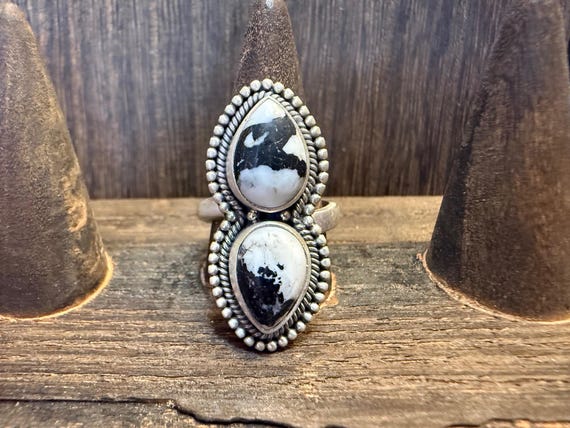 Adjustable, White Buffalo, Ring - image 2