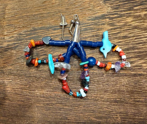 Multicolor beaded dangle earrings - image 8