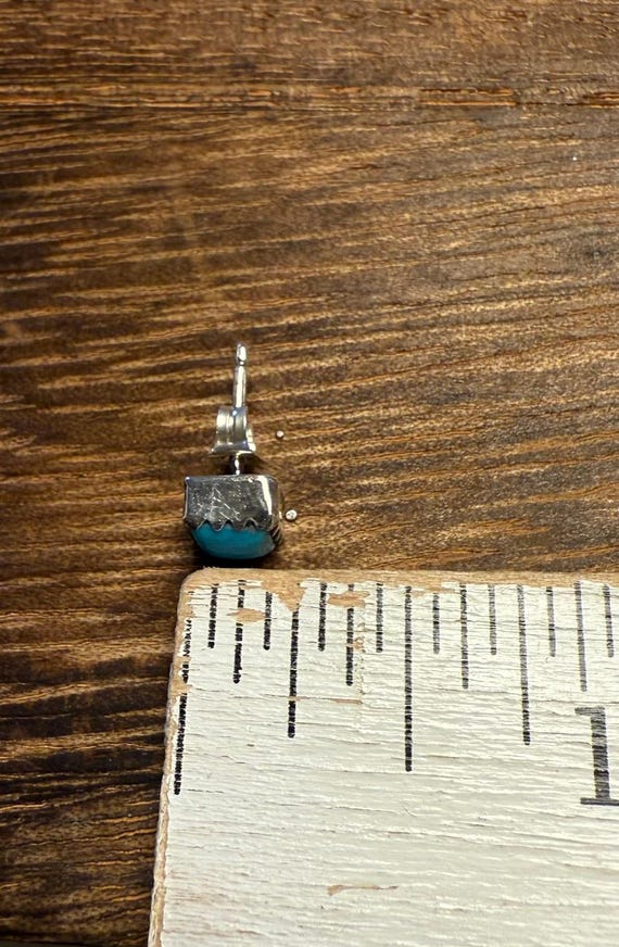 Sterling Silver, Square Turquoise, Post Earrings - image 6