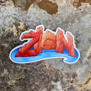 Zion National Park Utah The Narrows Vinyl Sticker for Water bottle, Laptop, Notebook, Car Decal, Gift Idea image 3
