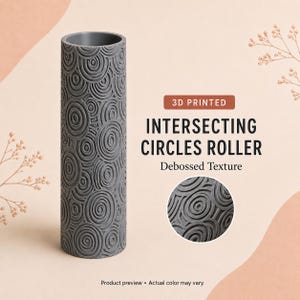 3D Printed Clay Roller for Pottery & Ceramics | Intersecting Circles