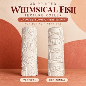 Whimsical Fish Texture Roller for Clay & Pottery | Embossed 3D Printed Roller